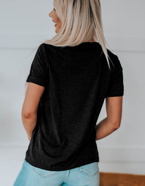Load image into Gallery viewer, Bow &amp; Boot Graphic Round Neck Short Sleeve T-Shirt
