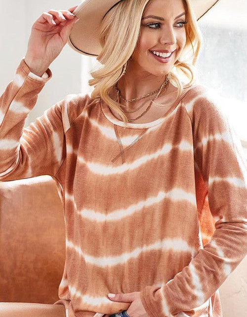 Load image into Gallery viewer, BiBi Tie Dye French Terry T-Shirt With Side Slits
