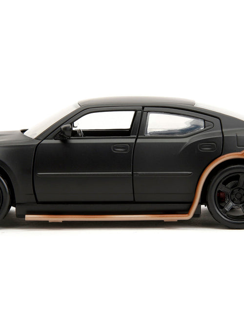 Load image into Gallery viewer, 2006 Dodge Charger Matt Black with Outer Cage "Fast &amp; Furious" Movie 1/24 Diecast Model Car by Jada
