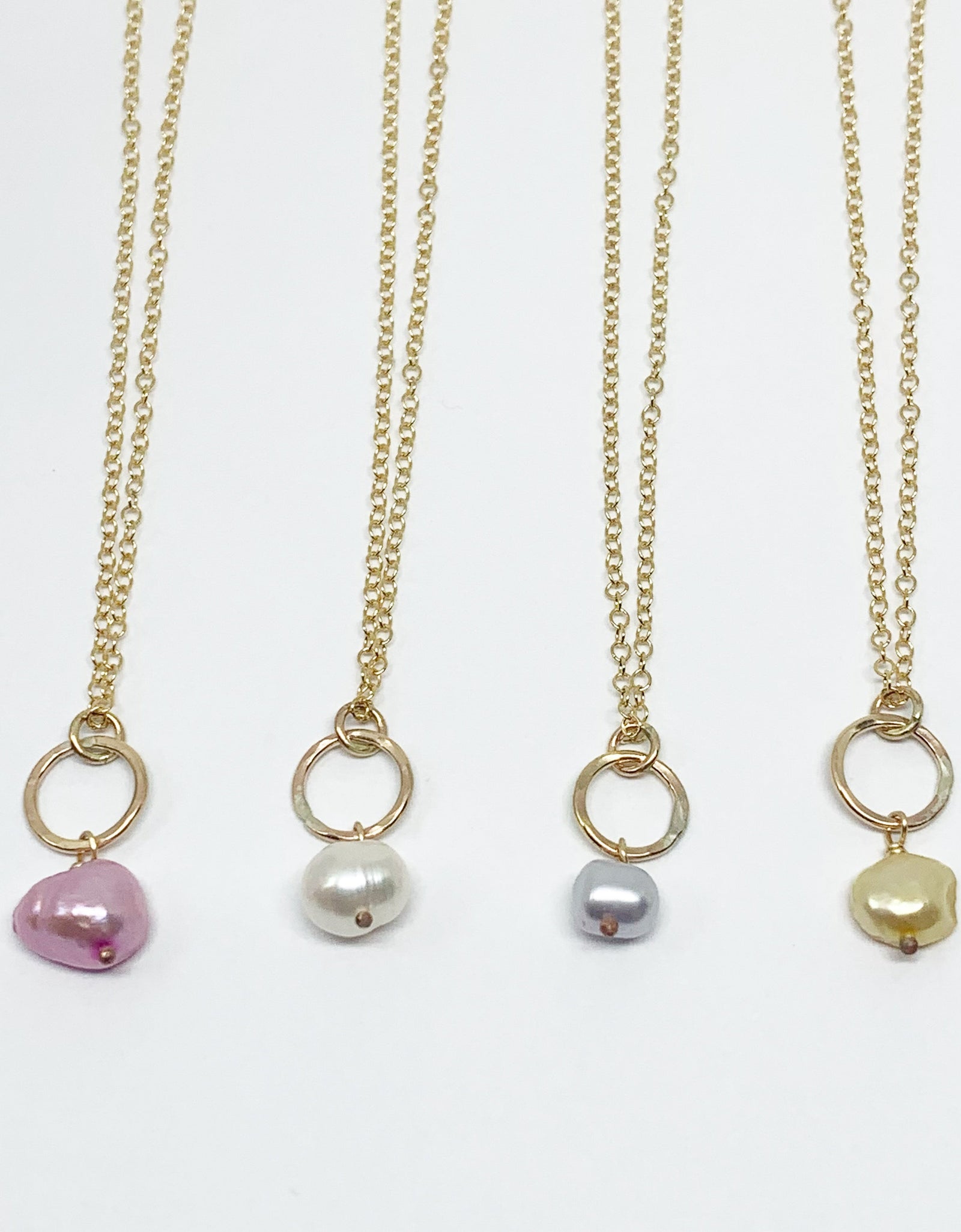 Pearl Drop Charm Necklace by Jennifer Cervelli Jewelry