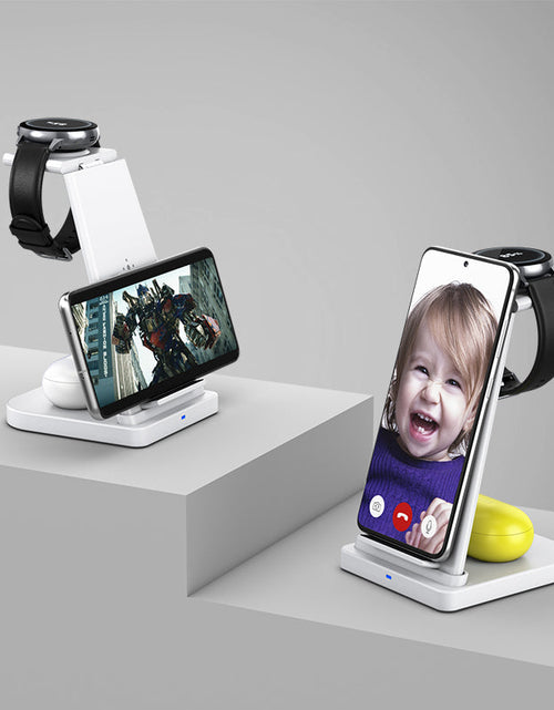 Load image into Gallery viewer, 3-in-1 Fast Wireless Charging Stand for Phones, Apple Watch &amp; AirPods by Infinite Basics
