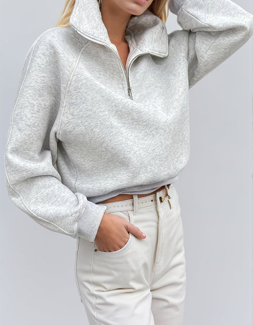 Load image into Gallery viewer, Half Zip Long Sleeve Sweatshirt
