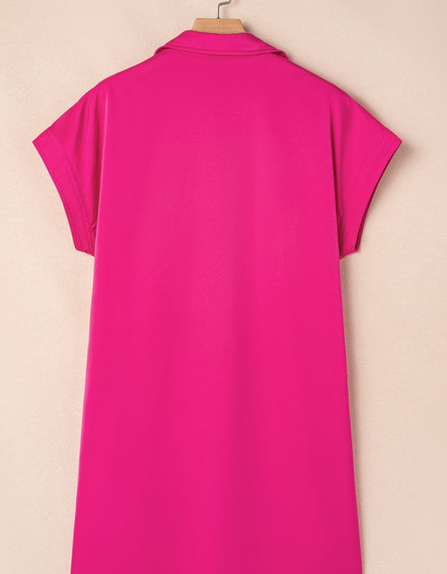 Load image into Gallery viewer, Buttoned Collared Neck Mini Shirt Dress
