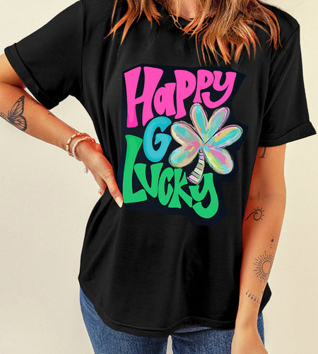 Letter Graphic Round Neck T-Shirt