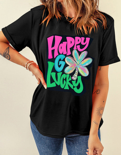 Load image into Gallery viewer, Letter Graphic Round Neck T-Shirt
