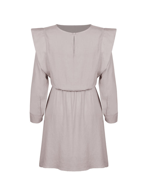 Load image into Gallery viewer, Round Neck Long Sleeve Mini Dress
