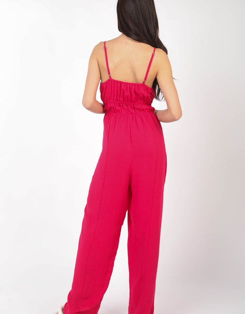Load image into Gallery viewer, VERY J Pintuck Detail Woven Sleeveless Jumpsuit
