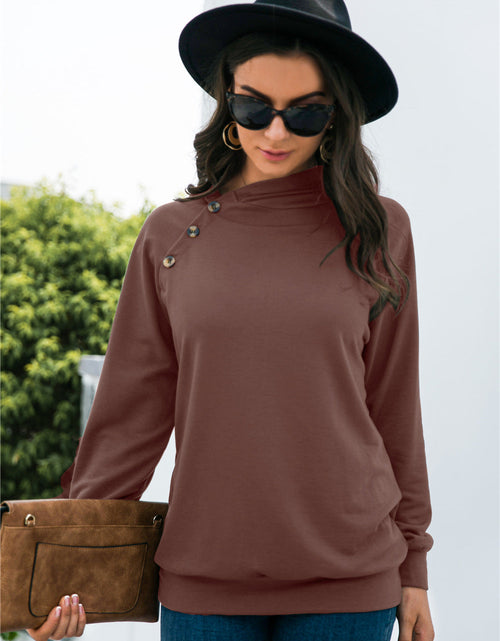 Load image into Gallery viewer, Decorative Button Long Sleeve Sweatshirt
