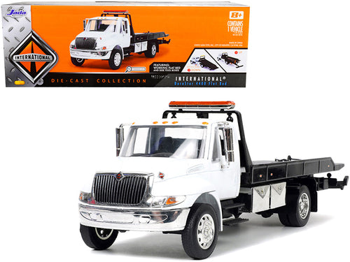 Load image into Gallery viewer, International DuraStar 4400 Flatbed Tow Truck White 1/24 Diecast Model by Jada

