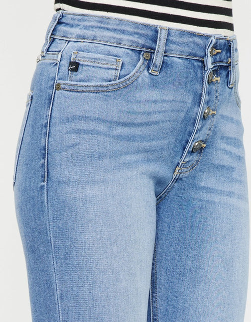 Load image into Gallery viewer, Kancan Distressed Cat's Whiskers Button Fly Jeans
