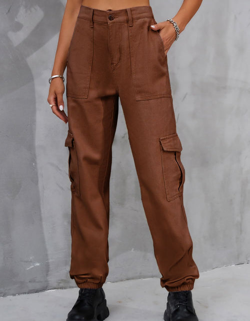Load image into Gallery viewer, Buttoned High Waist Jeans with Pockets
