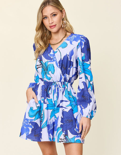 Load image into Gallery viewer, Double Take Full Size Floral Long Sleeve Romper with Pockets
