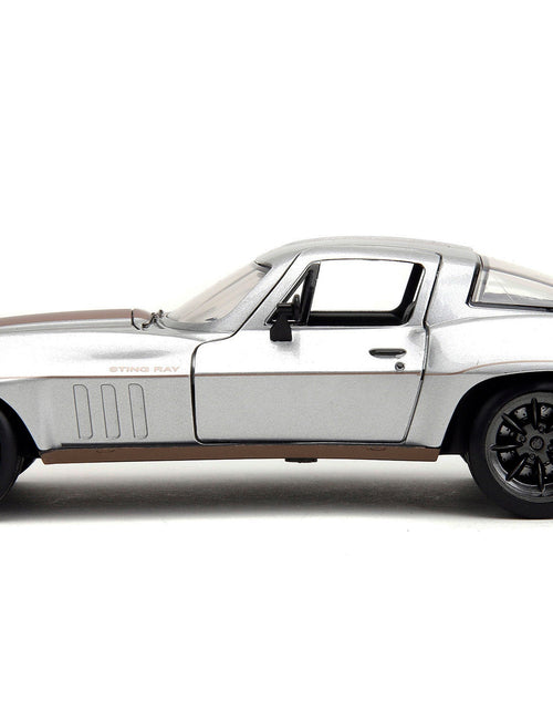 Load image into Gallery viewer, 1966 Chevrolet Corvette Silver Metallic with Bronze Stripes "Bigtime Muscle" Series 1/24 Diecast Model Car by Jada
