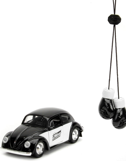 Load image into Gallery viewer, 1959 Volkswagen Beetle "Punch Buggy" Black and White and Boxing Gloves Accessory "Punch Buggy" Series 1/32 Diecast Model Car by Jada
