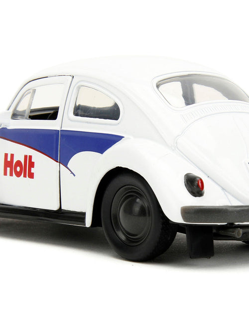Load image into Gallery viewer, 1959 Volkswagen Beetle "Holt" White with Blue Graphics and Boxing Gloves Accessory "Punch Buggy" Series 1/32 Diecast Model Car by Jada
