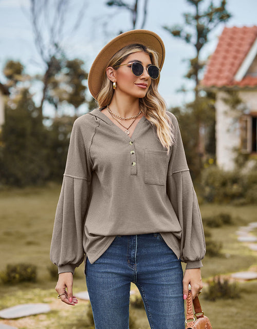 Load image into Gallery viewer, Dropped Shoulder Button-Down Hoodie

