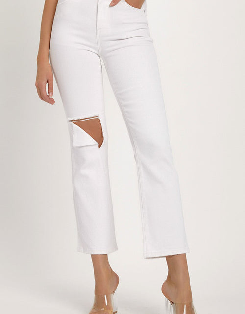 Load image into Gallery viewer, RISEN Full Size Distressed Cropped Straight Jeans
