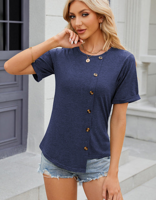 Load image into Gallery viewer, Round Neck Short Sleeve T-Shirt
