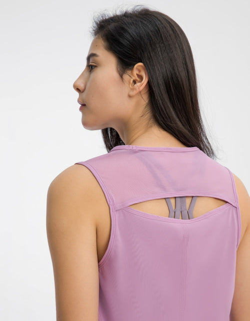 Load image into Gallery viewer, Millennia Cutout Back Round Neck Active Tank
