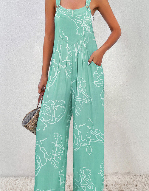 Load image into Gallery viewer, Printed Wide Strap Jumpsuit
