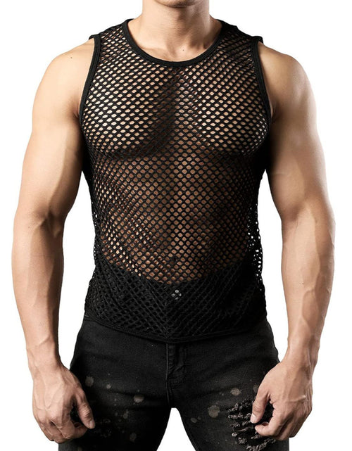 Load image into Gallery viewer, Men's Openwork Round Neck Tank
