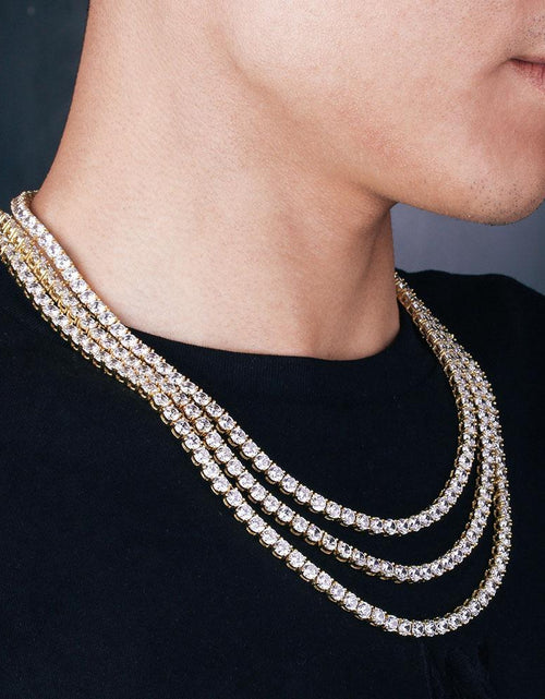 Load image into Gallery viewer, 3/4/5mm Tennis Chain 14K Gold Plated by Bling Proud | Urban Jewelry Online Store

