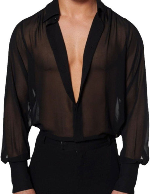 Load image into Gallery viewer, Men's Full Size Collared Neck Long Sleeve Shirt Plus Size
