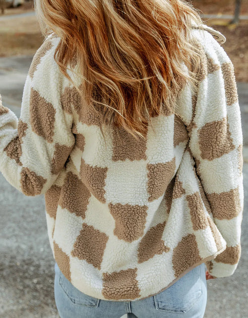 Load image into Gallery viewer, Checkered Snap Down Long Sleeve Jacket
