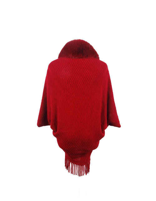 Load image into Gallery viewer, Open Front Fringe Hem Poncho
