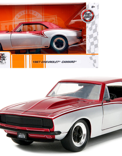 Load image into Gallery viewer, 1967 Chevrolet Camaro Candy Red and Silver Metallic "Bigtime Muscle" Series 1/24 Diecast Model Car by Jada
