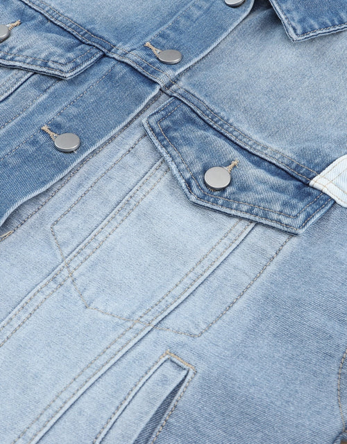 Load image into Gallery viewer, Distressed Button Up Drop Shoulder Denim Jacket
