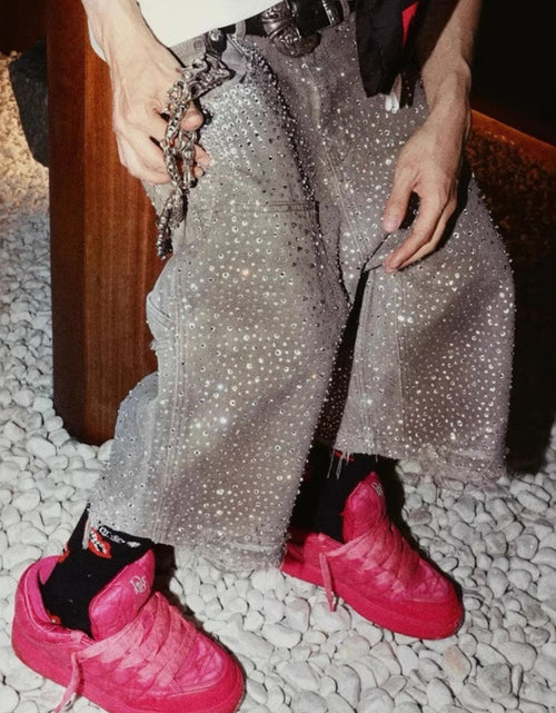 Load image into Gallery viewer, Men's Rhinestone Shorts with Pockets
