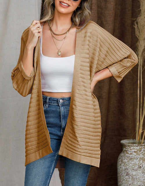Load image into Gallery viewer, Striped Open Front Knit Cardigan
