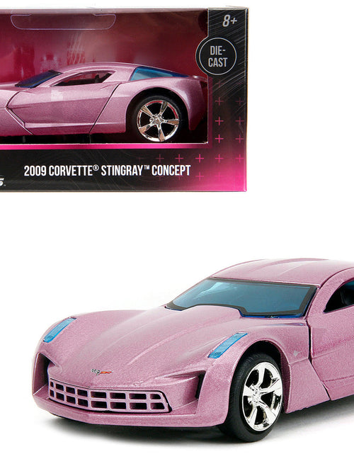 Load image into Gallery viewer, 2009 Chevrolet Corvette Stingray Concept Pink Metallic with Blue Tinted Windows "Pink Slips" Series 1/32 Diecast Model Car by Jada
