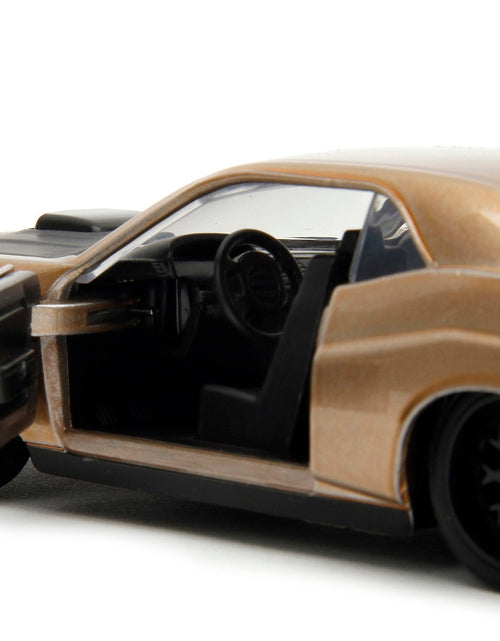 Load image into Gallery viewer, 2012 Dodge Challenger SRT8 Gold Metallic with Black Hood "Pink Slips" Series 1/32 Diecast Model Car by Jada
