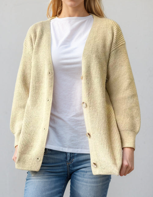 Load image into Gallery viewer, Button Down V-Neck Long Sleeve Cardigan
