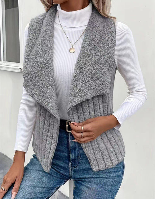 Load image into Gallery viewer, Open Front Fuzzy Vest Coat
