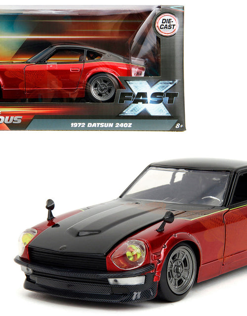 Load image into Gallery viewer, 1972 Datsun 240Z Black and Red Metallic with Graphics "Fast X" (2023) Movie "Fast &amp; Furious" Series 1/24 Diecast Model Car by Jada
