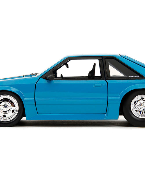 Load image into Gallery viewer, 1989 Ford Mustang GT Blue with Black Hood Stripes "Fast &amp; Furious" Series 1/24 Diecast Model Car by Jada
