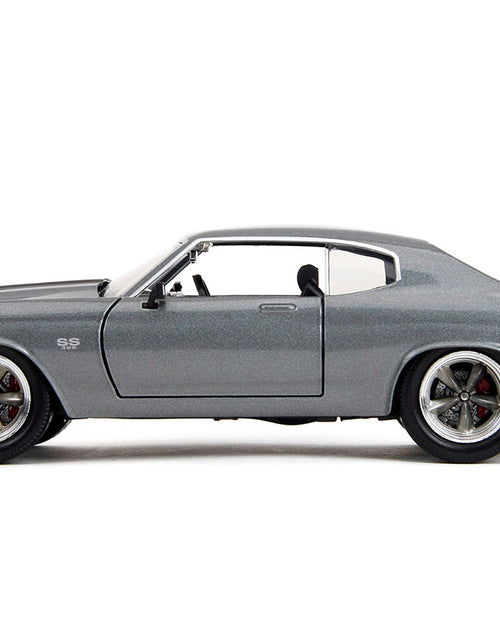 Load image into Gallery viewer, 1970 Chevrolet Chevelle SS Gray Metallic with Black Stripes "Fast &amp; Furious" (2009) Movie "Fast &amp; Furious" Series 1/24 Diecast Model Car by Jada
