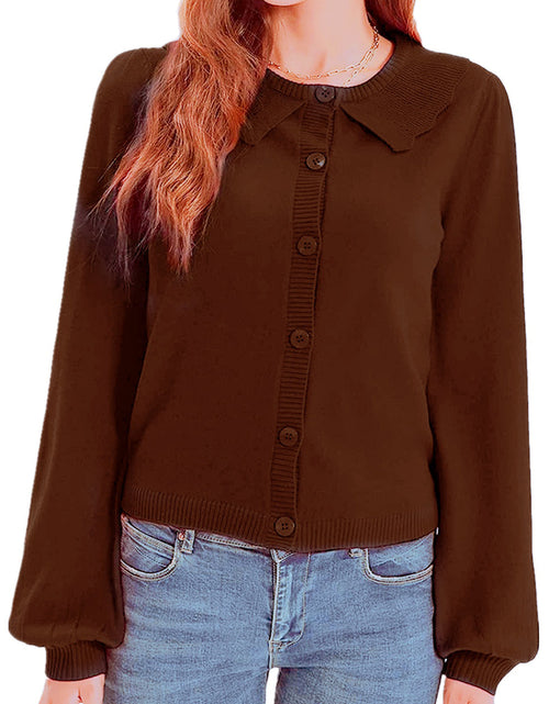 Load image into Gallery viewer, Collared Long Sleeve Button Down Cardigan
