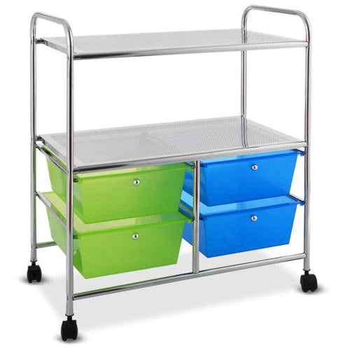 Load image into Gallery viewer, 4 Drawers Shelves Rolling Storage Cart Rack-Green
