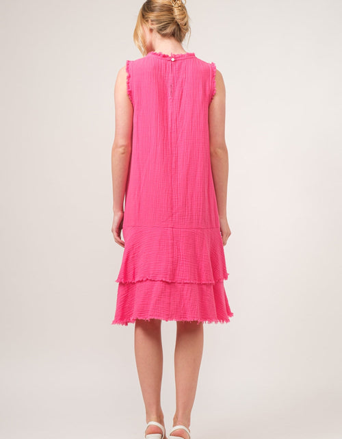 Load image into Gallery viewer, And The Why Washed Fringe Detail Tiered Dress
