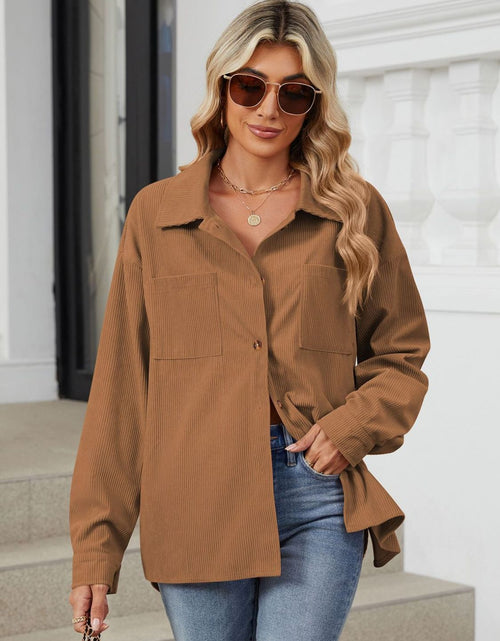 Load image into Gallery viewer, Button Up Dropped Shoulder Long Sleeve Outerwear
