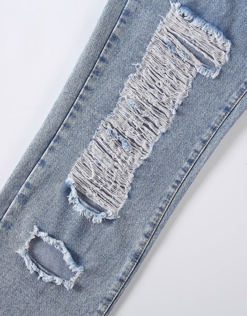 Load image into Gallery viewer, Distressed Raw Hem Jeans
