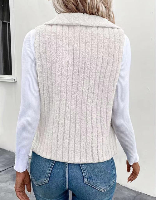 Load image into Gallery viewer, Open Front Fuzzy Vest Coat
