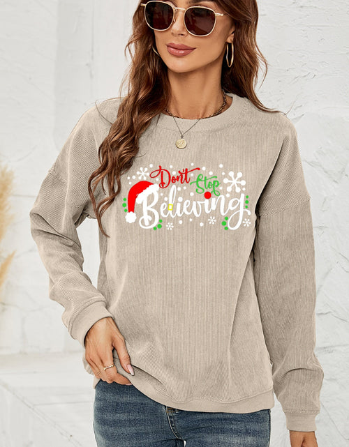 Load image into Gallery viewer, DON'T STOP BELIEVING Graphic Sweatshirt

