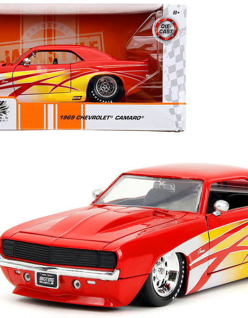 Load image into Gallery viewer, 1969 Chevrolet Camaro Red with Graphics "BigTime Muscle" Series 1/24 Diecast Model Car by Jada
