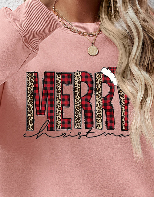 Load image into Gallery viewer, MERRY CHRISTMAS Round Neck Long Sleeve Sweatshirt
