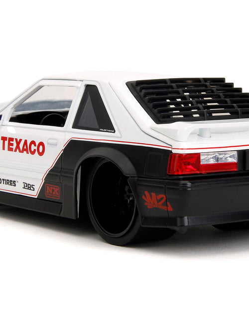 Load image into Gallery viewer, 1989 Ford Mustang GT "Texaco" White and Matt Black with Graphics "Bigtime Muscle" Series 1/24 Diecast Model Car by Jada
